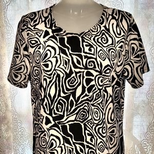 Travis Smith black/white geometric 👚 blouse size L